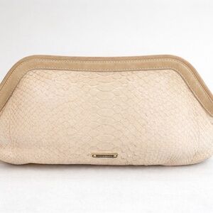 Burberry Authentic Snakeskin Python Leather, Suede Trim, Gold Hardware